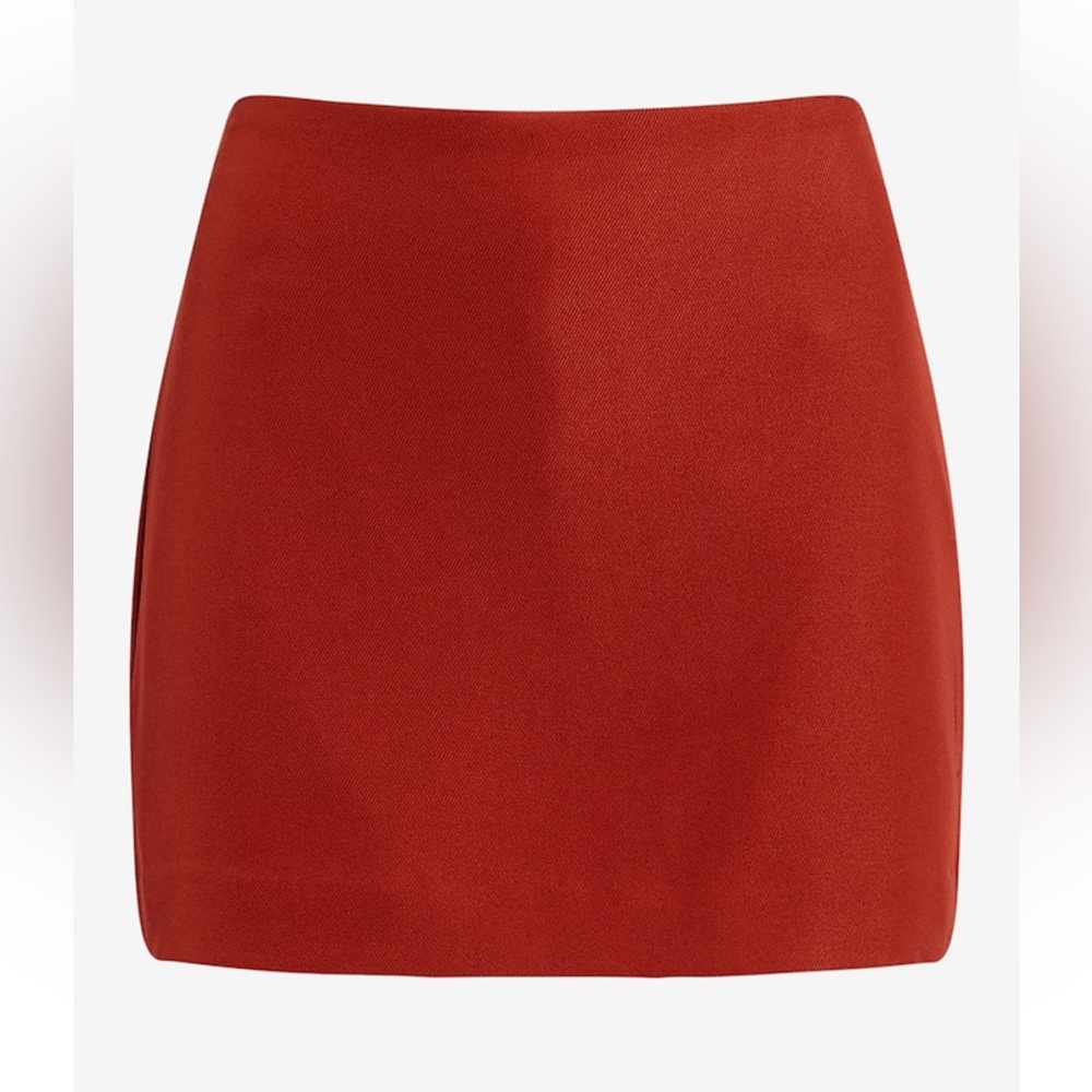 Express Red Mini Pencil Skort with Slit
